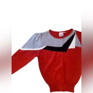 Petite vintage geometric sweater